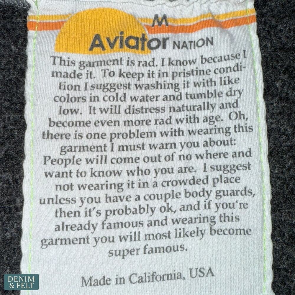 Aviator Nation Smiley Face Crewneck Sweatshirt Heather Grey Pullover Unisex M - Picture 6 of 8